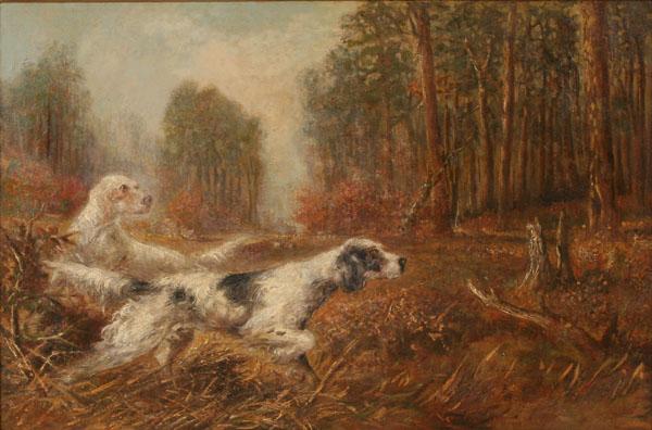 unknow artist Oil painting of hunting dogs by Verner Moore White. Sweden oil painting art